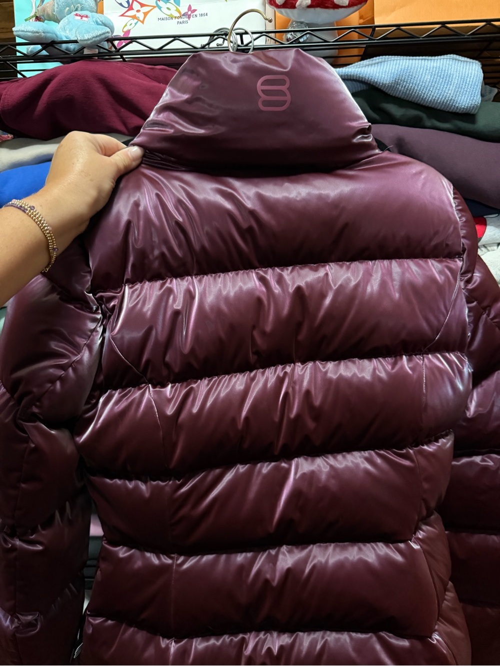 Aritzia Burgundy Iridescent Superpuff Jacket - Picture 7 of 10